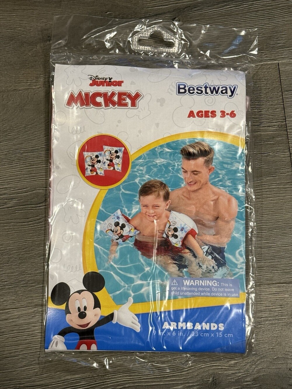 NewBestway Disney Mickey Mouse Swimming Pool Inflatable Armbands Floats Ages 3-6